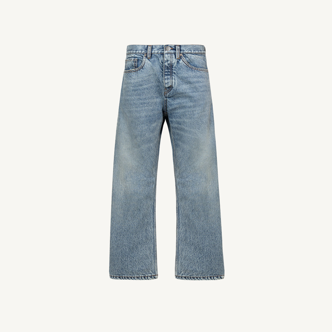 Faded Blue Mid Loose Fit Jeans