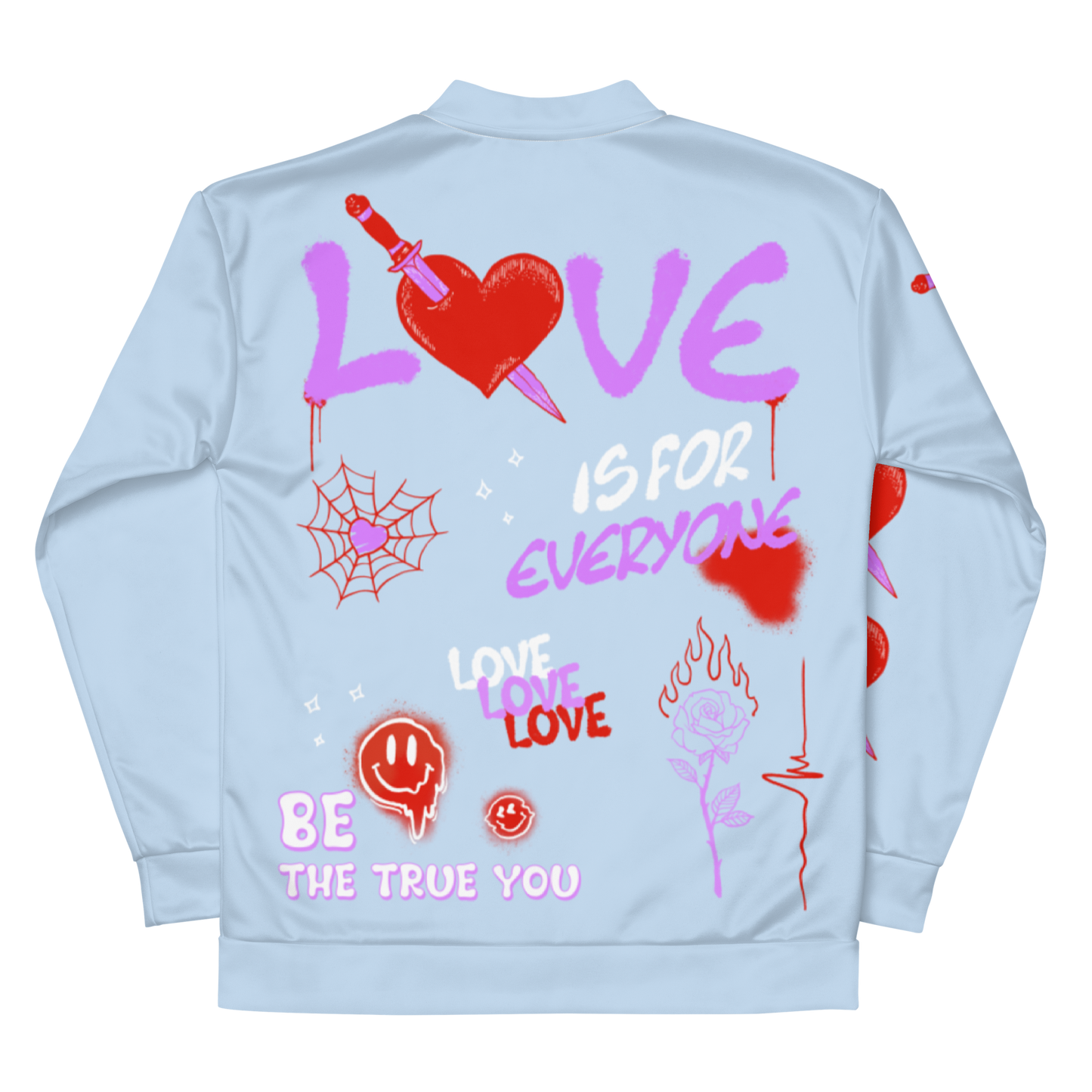 LOVE IS FOR EVERYONE Baby Blue Bomber Jacket