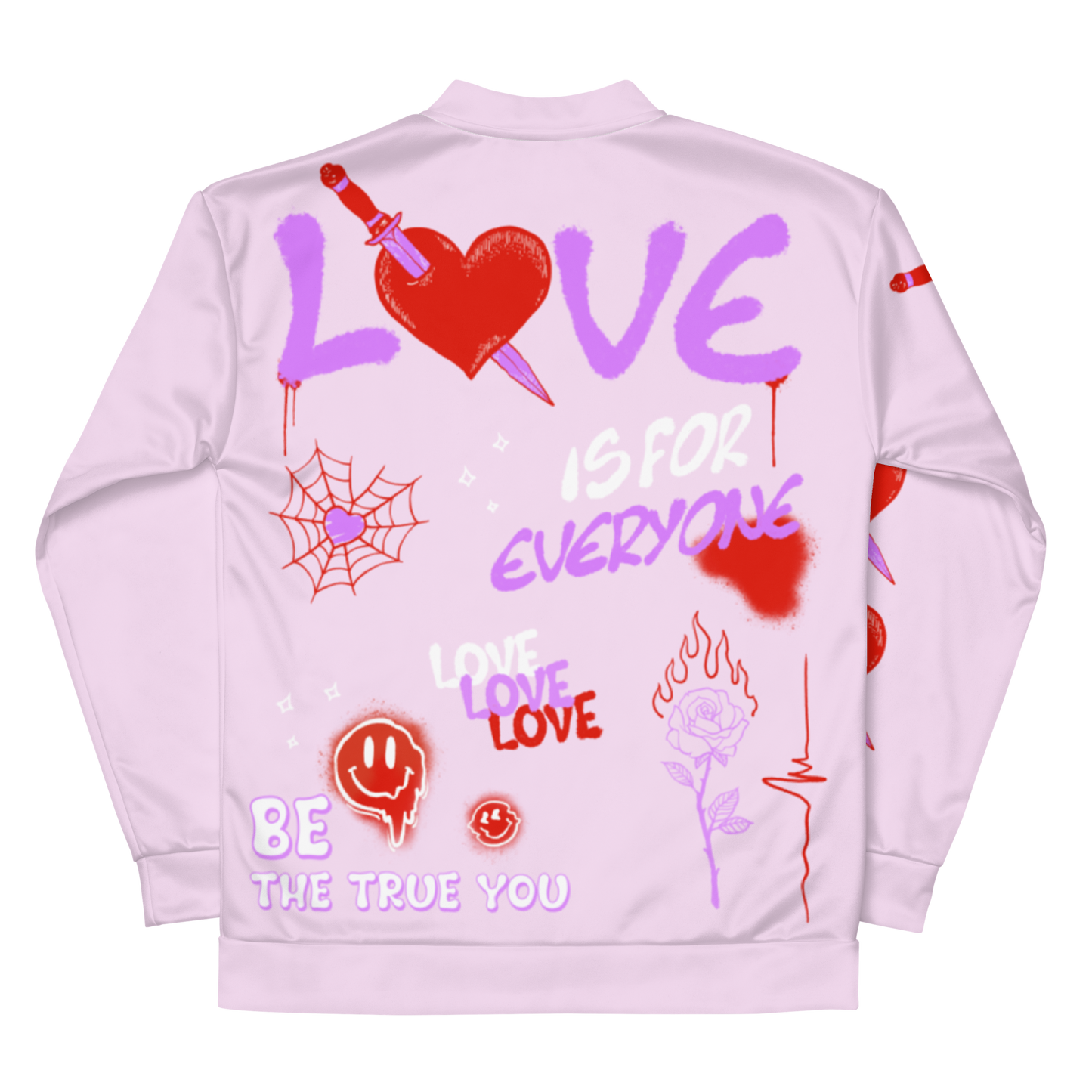 Pink LOVE IS FOR EVERYONE Unisex Bomber Jacket