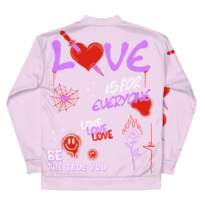 Pink LOVE IS FOR EVERYONE Unisex Bomber Jacket