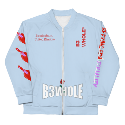 LOVE IS FOR EVERYONE Baby Blue Bomber Jacket