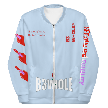 LOVE IS FOR EVERYONE Baby Blue Bomber Jacket