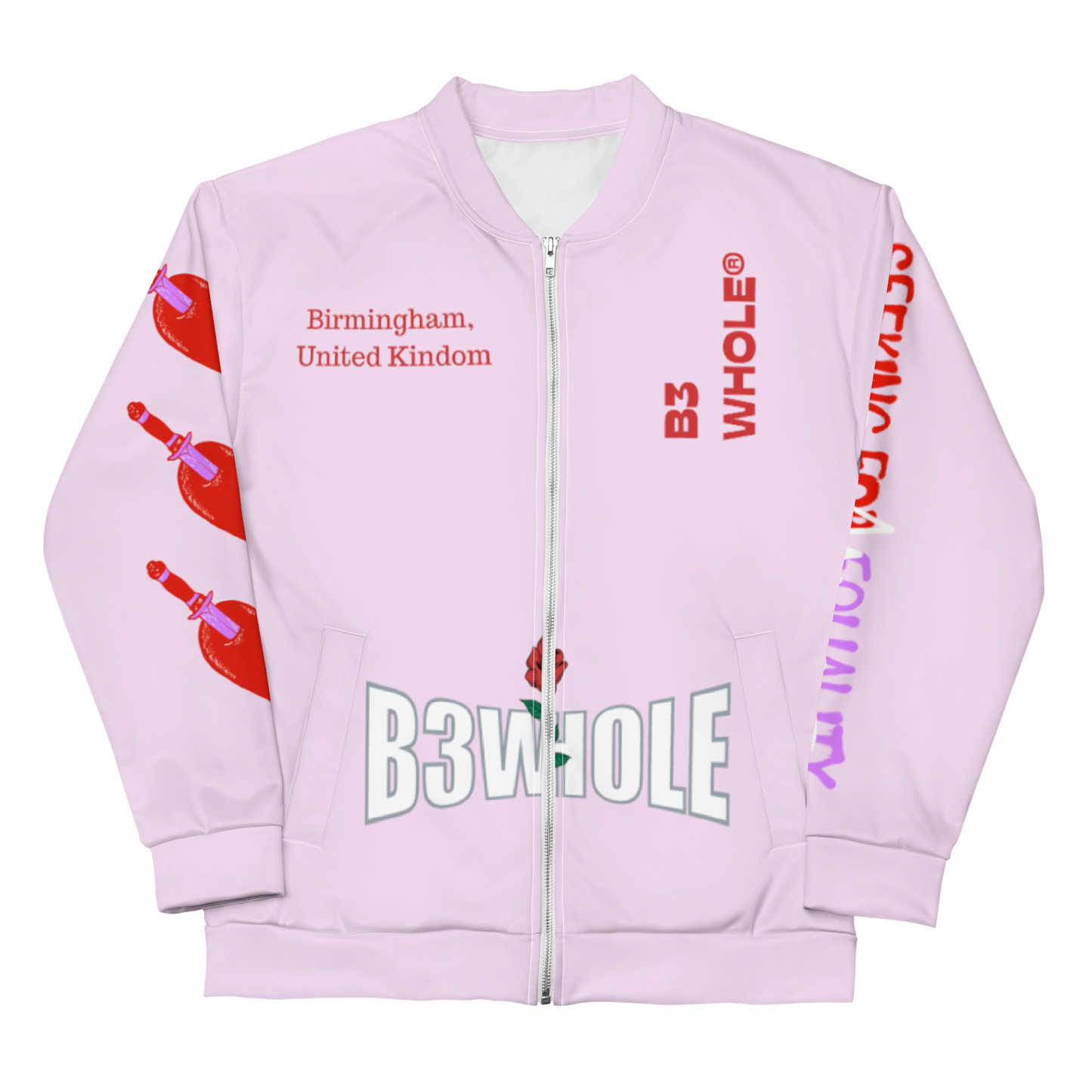 Pink LOVE IS FOR EVERYONE Unisex Bomber Jacket