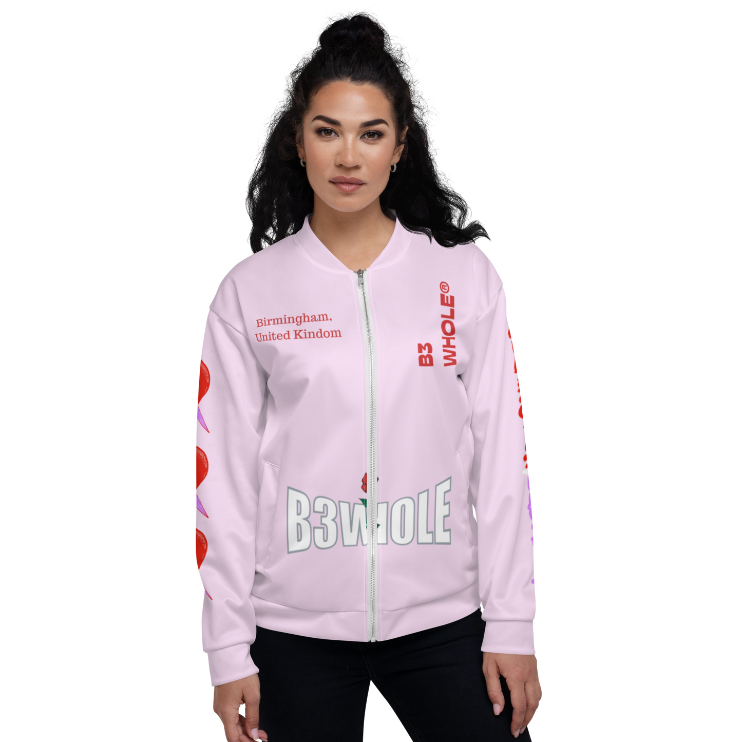 Pink LOVE IS FOR EVERYONE Unisex Bomber Jacket