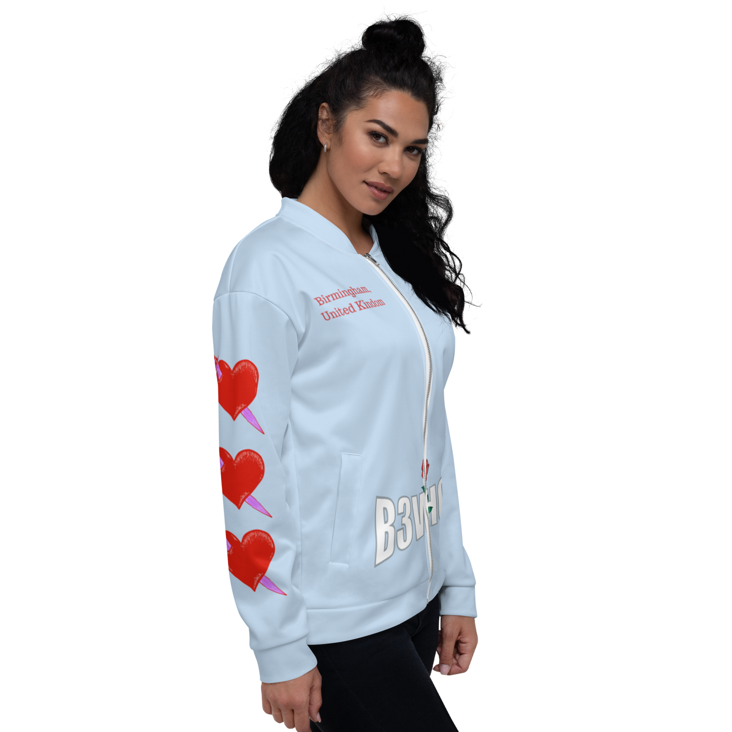 LOVE IS FOR EVERYONE Baby Blue Bomber Jacket